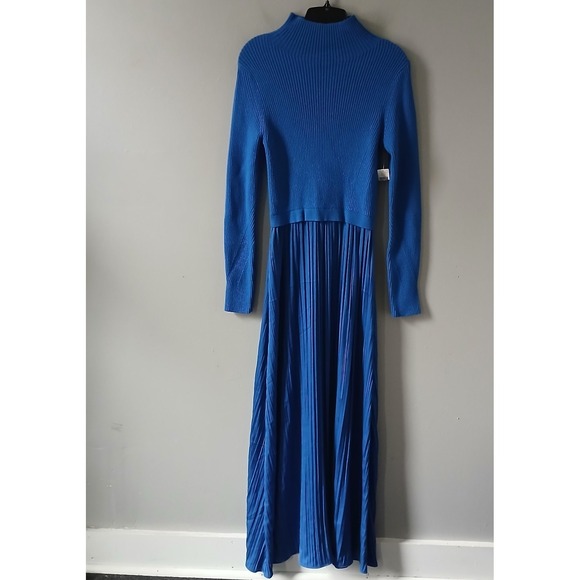 Anthropologie Dresses & Skirts - Anthropologie Women's Size Small The Thea Twofer Sweater Dress Royal Blue Maxi